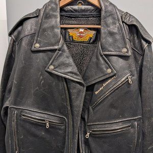 HARLEY DAVIDSON LEGENDARY EMBROIDED EAGLE DISTRESSED JACKET 3XL